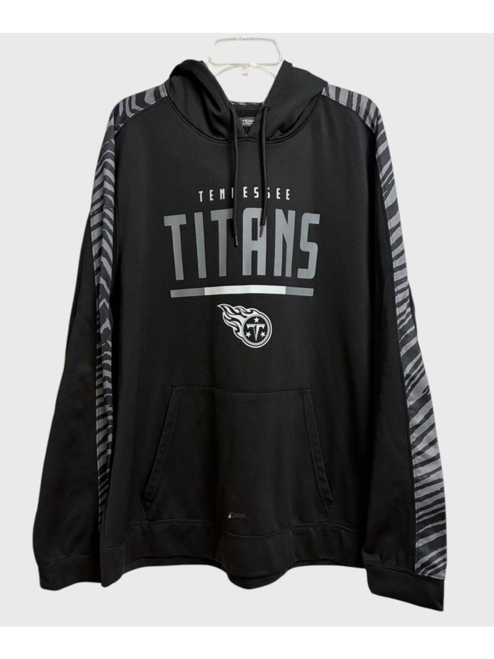 Tennessee Titans Men's Black Grey Zebra Hoodie XXL NFL Football Fleece Zubaz